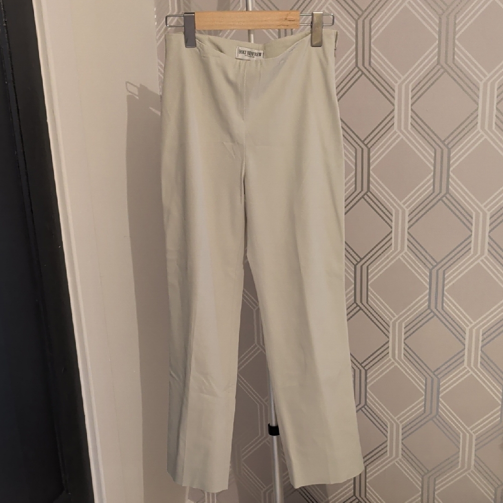Elegant Women's Straight Leg Pants in Light beige